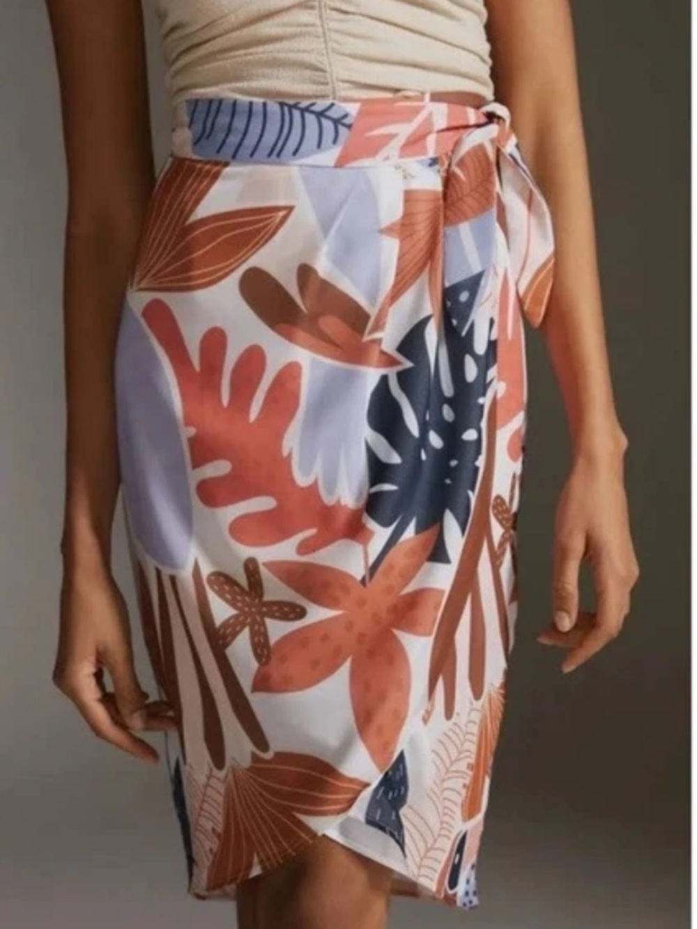 NWT Anthropologie Hutch Tropical Toucan Wrap Midi Skirt Size 6 Retail $130.00